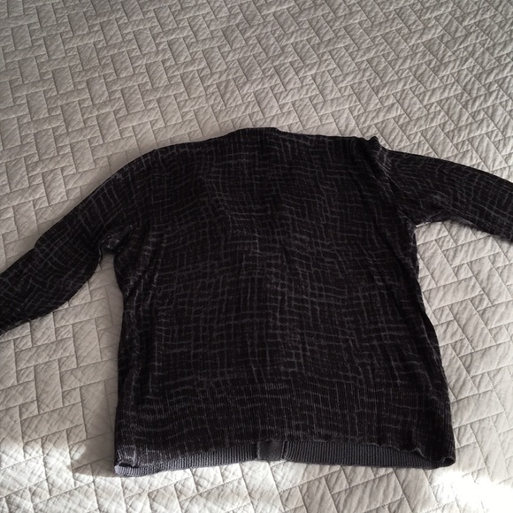 Loft patterned black/gray Pima cotton sweater - Picture 3 of 3